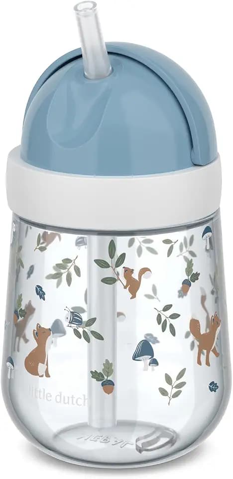 Mepal - Strohhalmbecher Mio Little Dutch - Kleinkind Strohhalm Becher ab 9 Monaten - Auslaufsichere Trinkflasche für Kleinkinder - Spülmaschinengeeignet & BPA frei - 300 ml - Forest Friends
