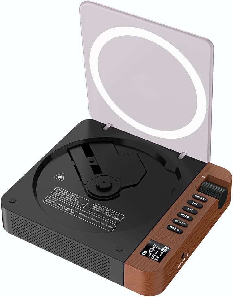 Portable CD Player with Bluetooth & FM Transmitter, Stereo Speakers