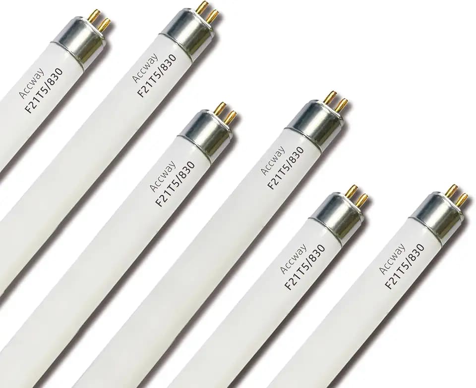 6pack F21T5/830 21Watt 34 inch Fluorescent Light Bulb, T5 3000K Soft White Linear Tube, F21T5/21W/830 Warm White Replacement for Under Counter Fixture