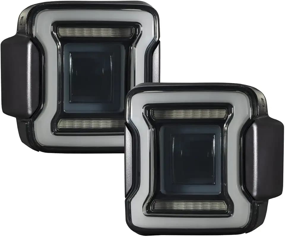 Form Lighting Sequential LED Tail Lights compatible with Jeep JL Wrangler 2018-2023 (pair), Smoked