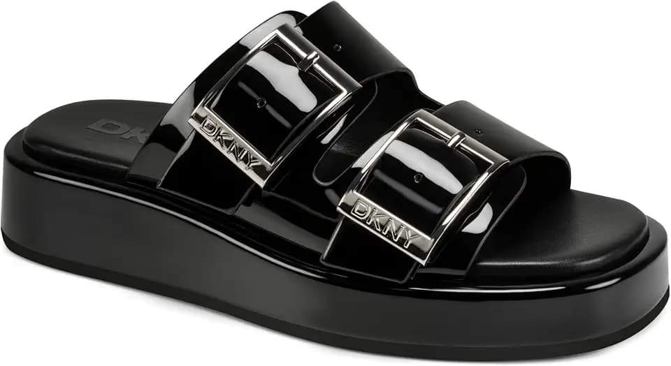 DKNY womens Leocadia Platform Slide Sandal With Buckles