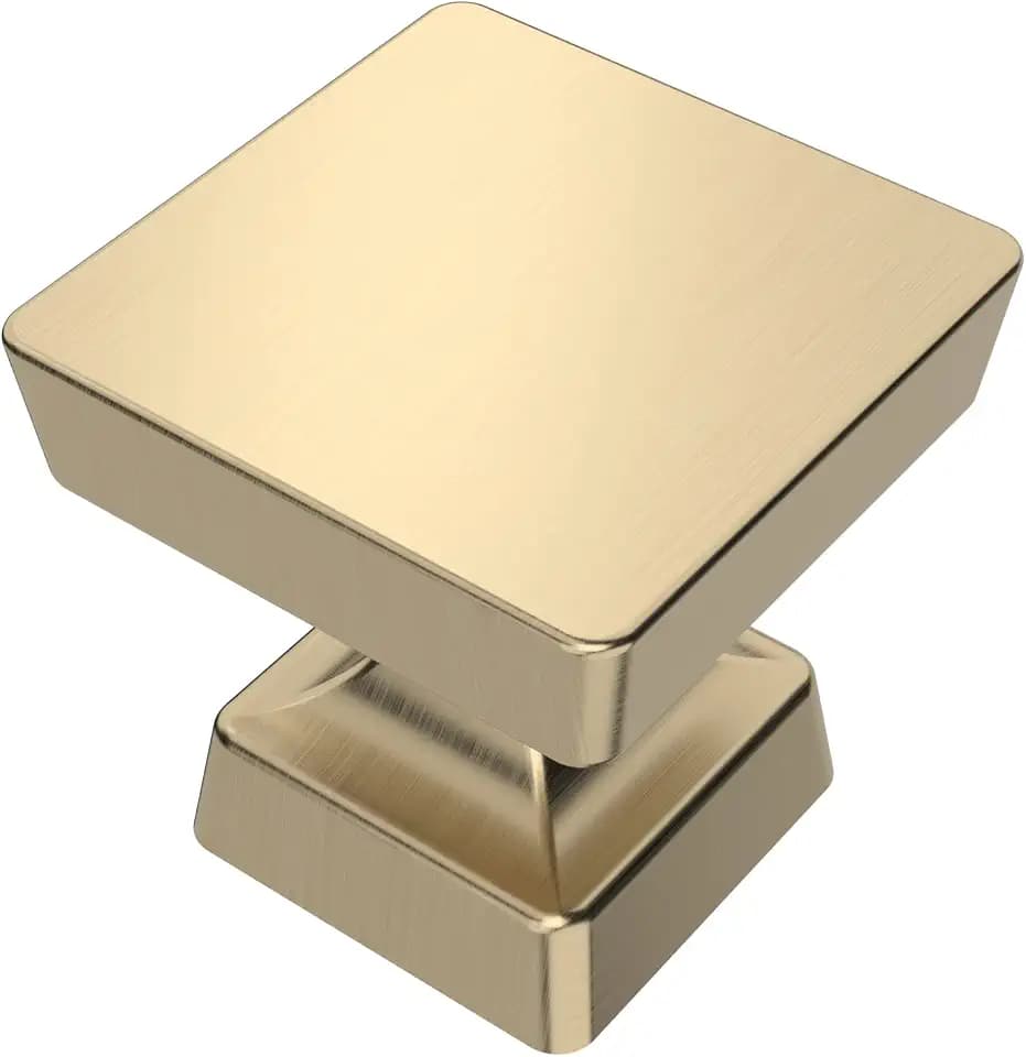 Amerdeco 10 Pack Brushed Gold Cabinet Knobs 1.2"