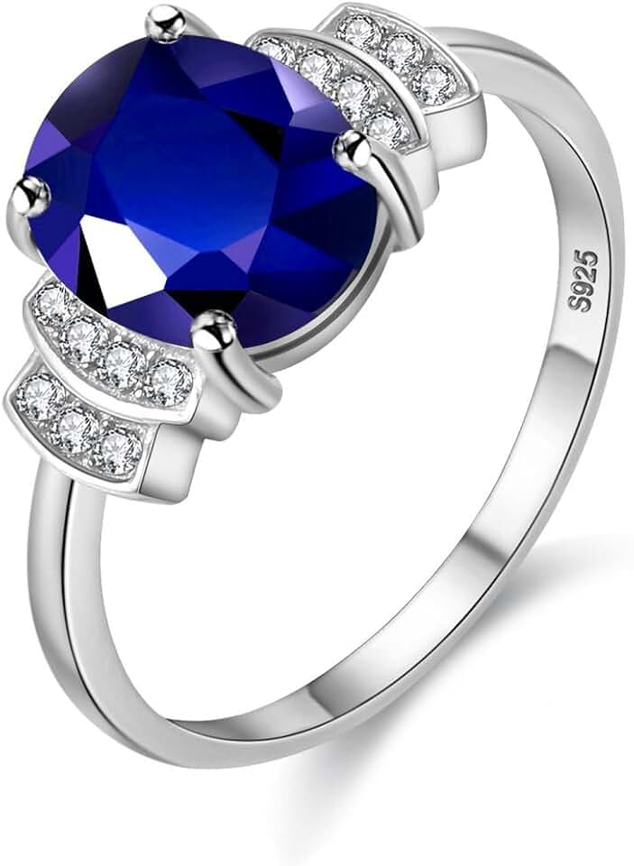 Uloveido 925 Sterling Silber Edelstein Hochzeitsversprechen Ring (Granat Spinell Peridot Opal)