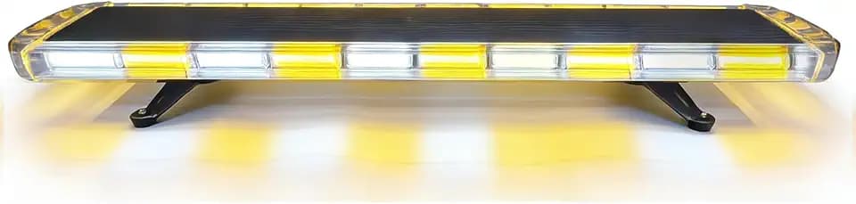 47" Amber/White Dual-Color LED COB Rooftop Flashing Light Bar 16 Patterns