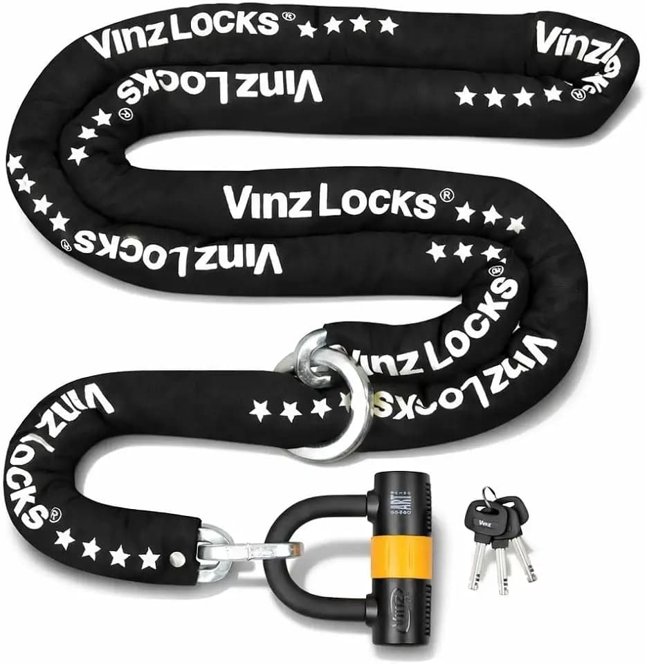VINZ Trivor Kettenschloss ø11mm | ART 4 Zertifikat | Motorradschloss Kette Mopedschloss | sicheres Motorrad schloss Roller & E-scooter & Panzerschloss | 120-300 cm x (300cm)