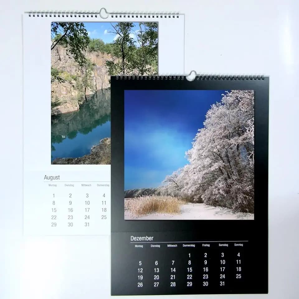 großer Bastelkalender din A3 zum selbst gestalten für 2027 schwarz weiß für Fotos bis 20x30 / 30x30 - Foto-Kalender Kreativkalender selbstgestalten