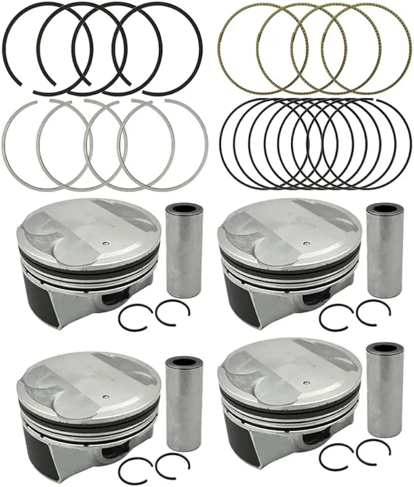 4Pcs STD Engine Piston & Ring Kit, 23041-2E800 23040-2E601 Replacement Piston & Piston Rings Compatible with Hyundai Kona Veloster Elantra/with Kia 2.0L 2017-2019