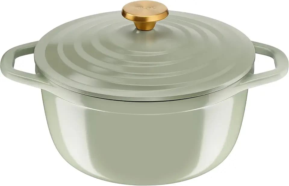 Tefal Schmortopf aus Aluminiumguss, 24 cm, 4-5 Personen, Induktion, leicht, aus Aluminiumguss, einfache Reinigung, Keramikbeschichtung, Kondensationsdeckel, Backofen, Air Soft Light E2664625