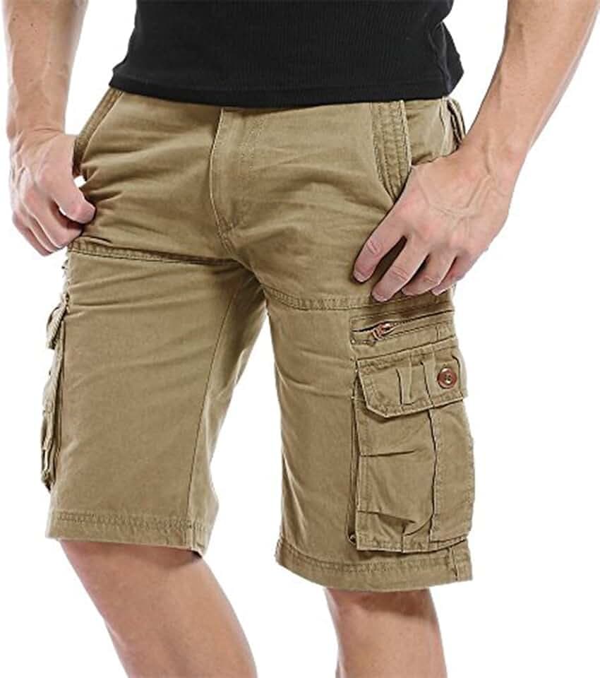 Sommer Herren Jungen Cargo Shorts Strand Kurze Hose Khaki,Grau,Armeegrün