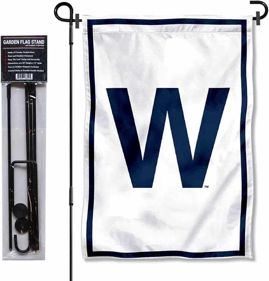 Chicago Baseball Win Garden Flag and Pole Stand Mount