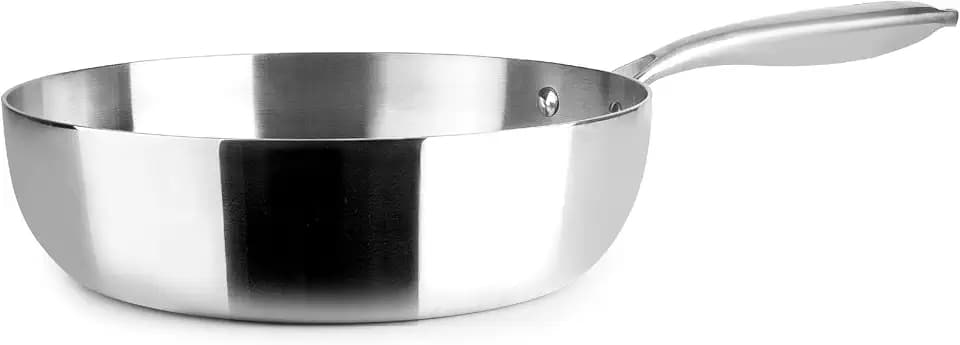 IBILI Honda-Pfanne, dreischichtig, natürlich, 32 cm, Edelstahl, induktionsgeeignet, ohne Antihaftbeschichtung