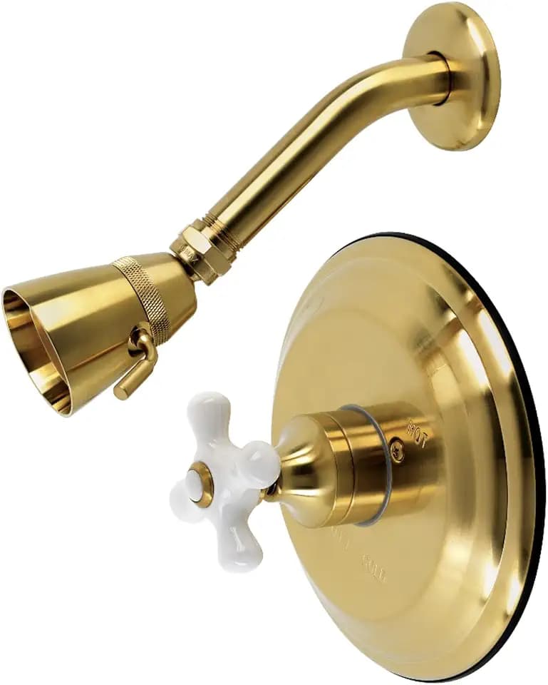 Kingston KB3637PXTSO Pressure Balanced Shower Faucet, Brushed Brass