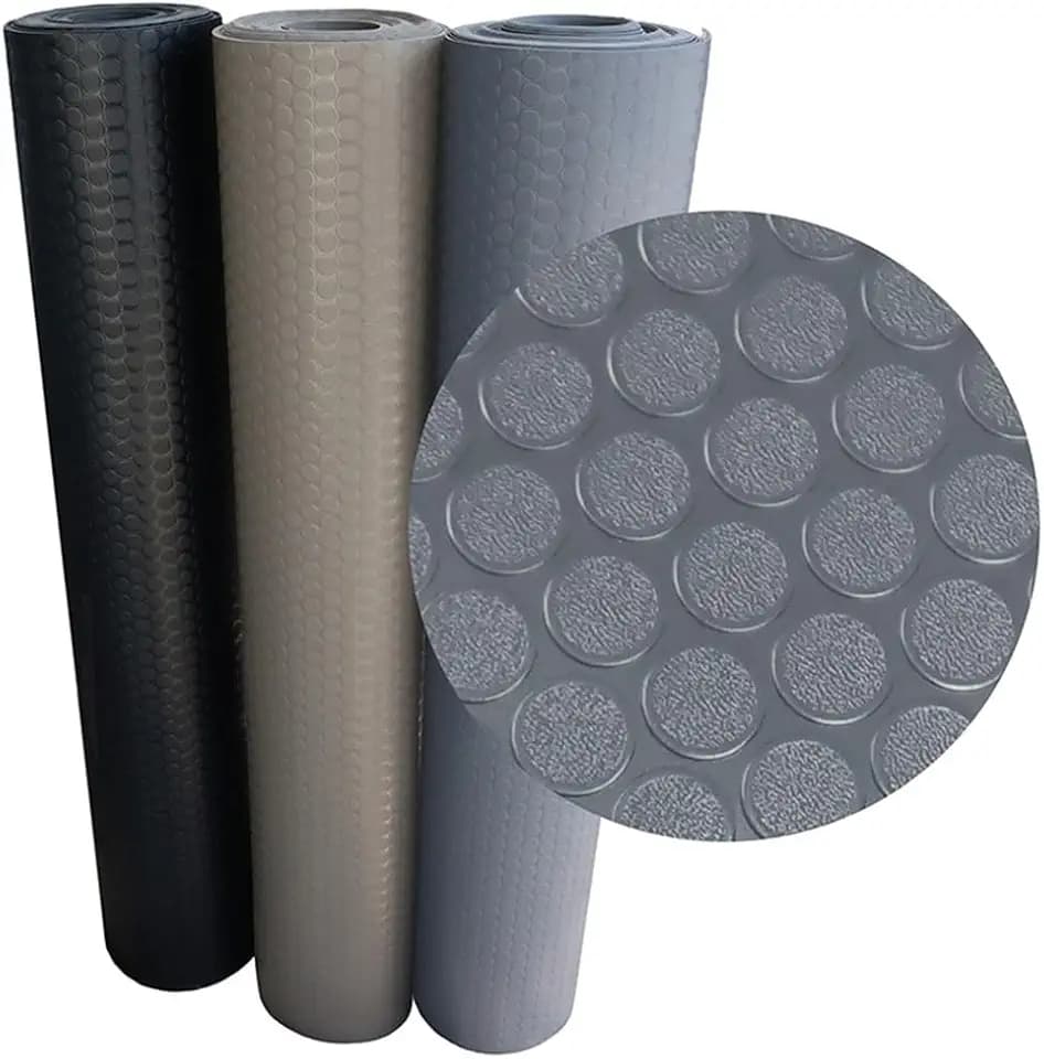 Rubber-Cal Coin-Grip Flooring and Rolling Mat