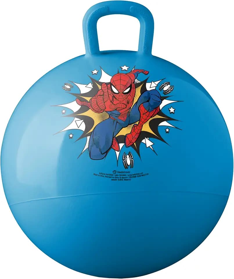 Hedstrom Hopper Ball, Jumping Ball for Kids, inflates up to 15", Marvel Spiderman Blue