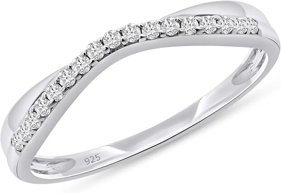 Twisted Contour Enhancer Wedding Band Ring for Women,0.10 CT