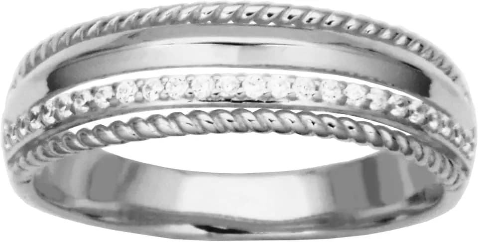Amazon Essentials Cubic Zirconia Multi-Row Band Ring in Sterling Silver