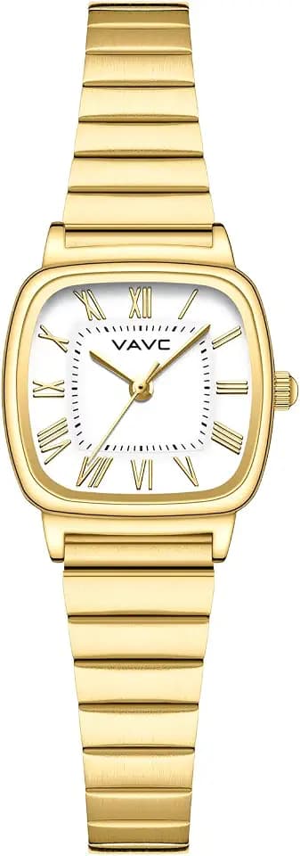 Small Gold Watches for Women with Rectangular Case Roman Dial