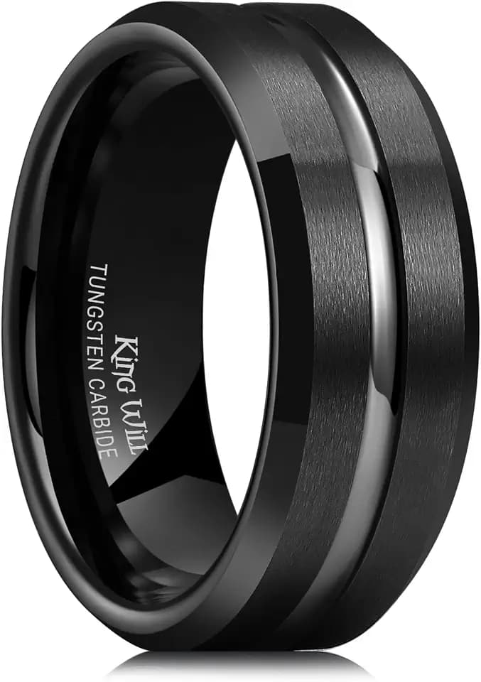 King Will Tungsten Carbide Wedding Band for Men Size 4-16