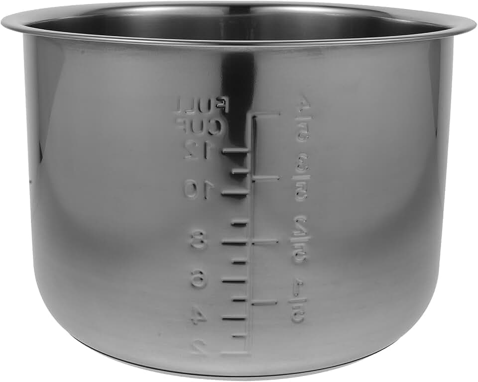 HOMSFOU Reiskocher Innentopf Ersatz Aus Edelstahl Reiskocher Ersatztopf Mit Integrierter Skala 9.45X9.45X6.30In Für Reis Suppe Kuchen 1 X Topf