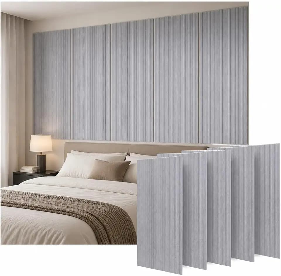 5 Pack Large Acoustic Panels for Wall Sound Proof 47.2 x 23.6 x 0.35 Inch Sound Dampening Panels for Wall Decor Sound Absorbing Polyester Fiber Wall Panel for Bedroom Home Studio Office