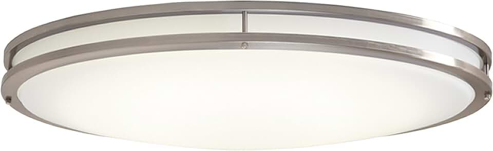 Designers Fountain Flush Mount Ceiling Light, 24 Inch Oval LED Lighting Fixture Kitchen, Bedroom, Bathroom, and Hallway, Dimmable, 2800 Lumens, 3000K/4000K/5000K, Brushed Nickel, EV1424C3C-35