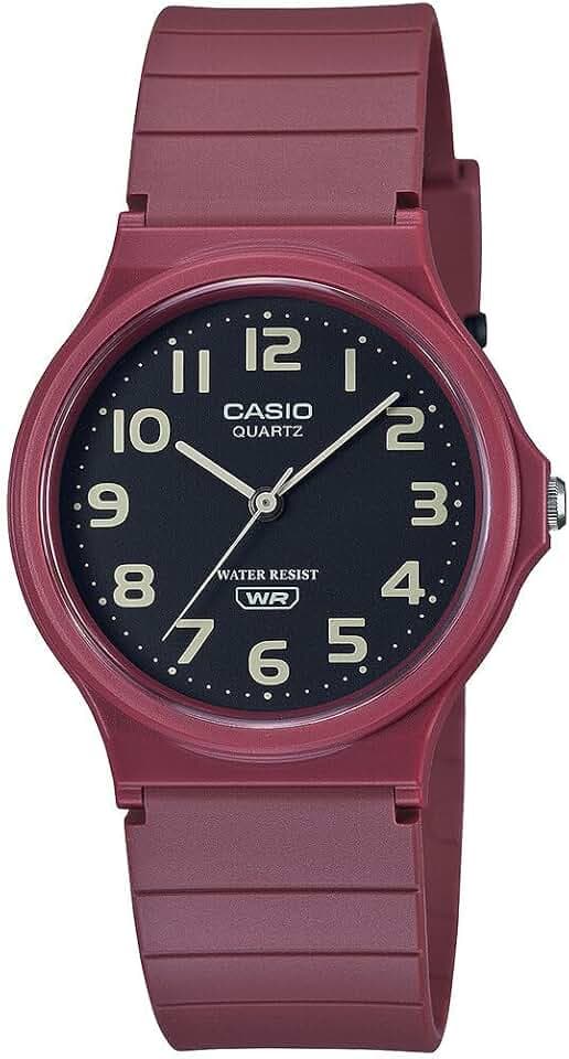 Casio Unisex Armbanduhr Klassisch Casual Analog Schwarz, Rot, Armband