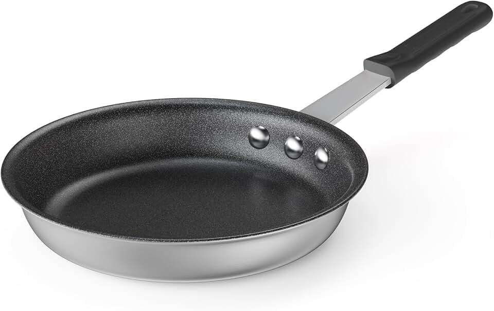 DUMOS 8 Inch Nonstick Frying Pan, Heavy-Gauge Aluminum Skillet Black Handle