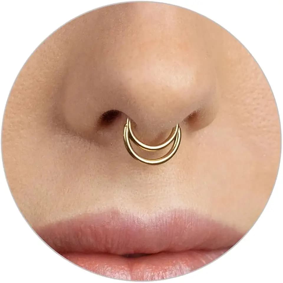16g Septum Ring Clicker Hoops for Daith Helix Cartilage Piercing Jewelry