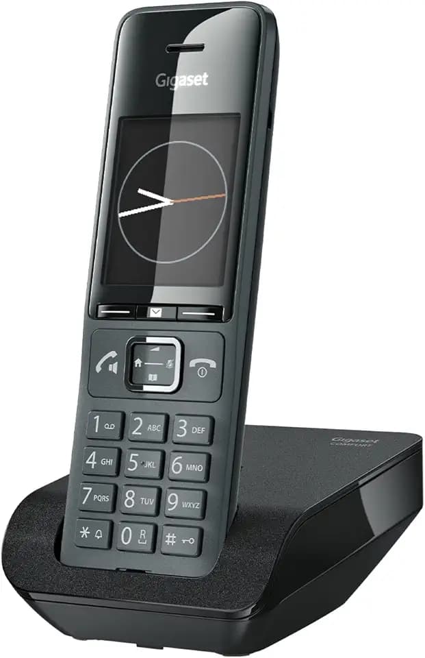 Gigaset Comfort 520 - Schnurloses DECT-Telefon - Elegantes Design, Brilliante Audioqualität auch beim Freisprechen, Komfort Anrufschutz, Adressbuch mit 200 Kontakten, titan-schwarz [Deutsche Version]