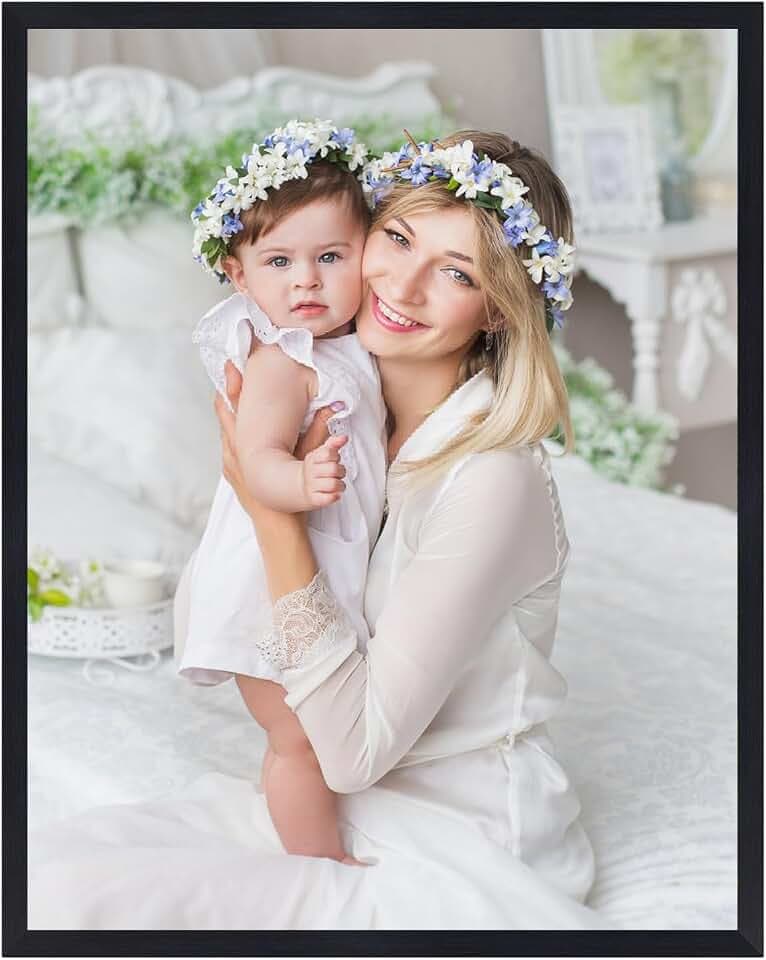 Bilderrahmen 40x50 Schwarz, Fotorahmen für 50x40 cm Poster, Fotos und Kunstwerke, Modern Posterrahmen zum Aufhängen, Rahmen für Wohnungen, Büros und Galerien