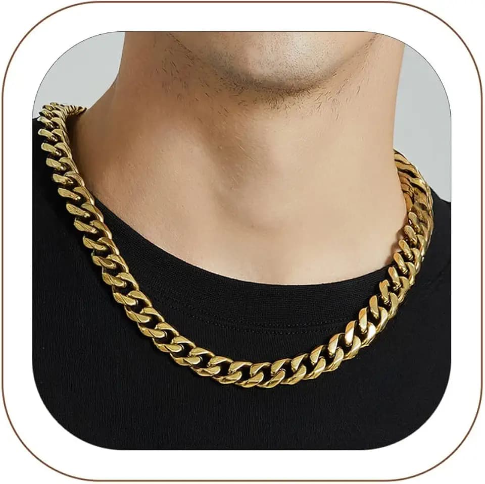 ChainsHouse Miami Cuban Link Chain Necklace for Men Women Waterproof