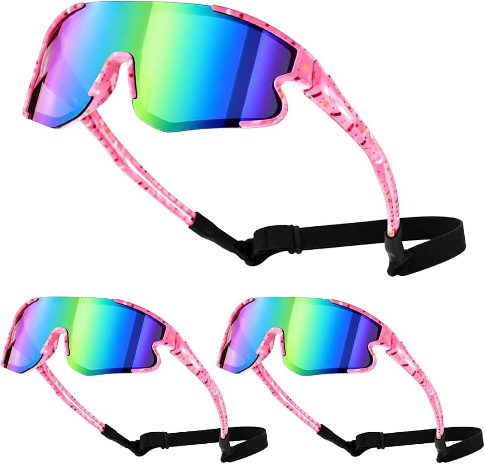 Kingdder 3 Pcs Ice Cream Drip Baseball Sunglasses Youth For Baseball Party