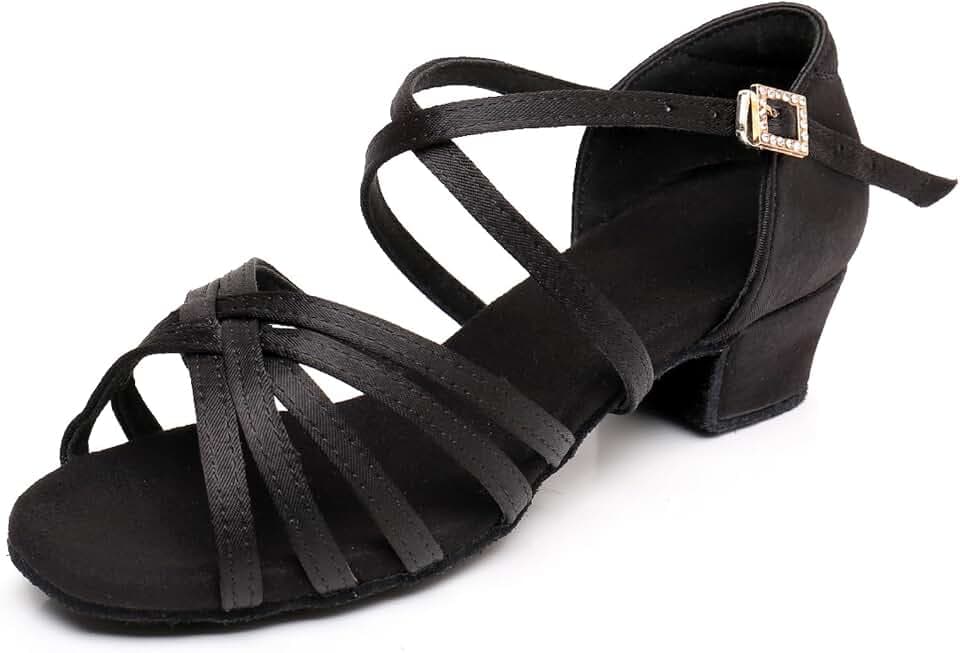Rosefinch Girls' Dance Shoes Heel 1.3" Latin Salsa Practise Dancing Shoes for Dancing Salsa Latin Tango Girl Social Dance Beginner