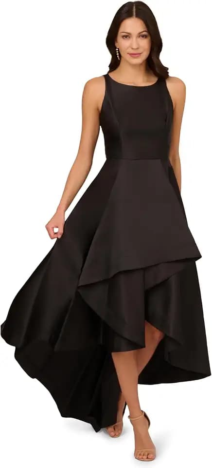 Adrianna Papell Women's Mikado High Low Gown