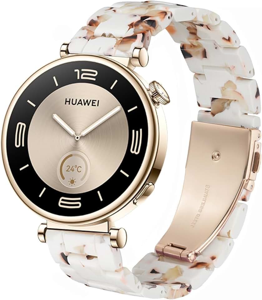 DEALELE Armband Kompatibel mit Huawei Watch GT5 Pro 42mm / GT5 41mm / GT4 41mm / Garmin Venu 3S / Forerunner 265S / Fossil Women's Gen 6, 18mm Buntes Harz Resin Ersatz Armbänder für Damen