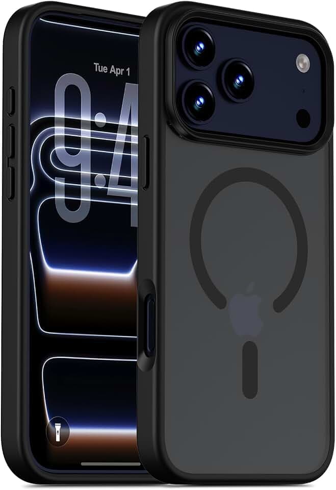 Magnetic for iPhone 17 Pro Max Case, Translucent Matte, Black