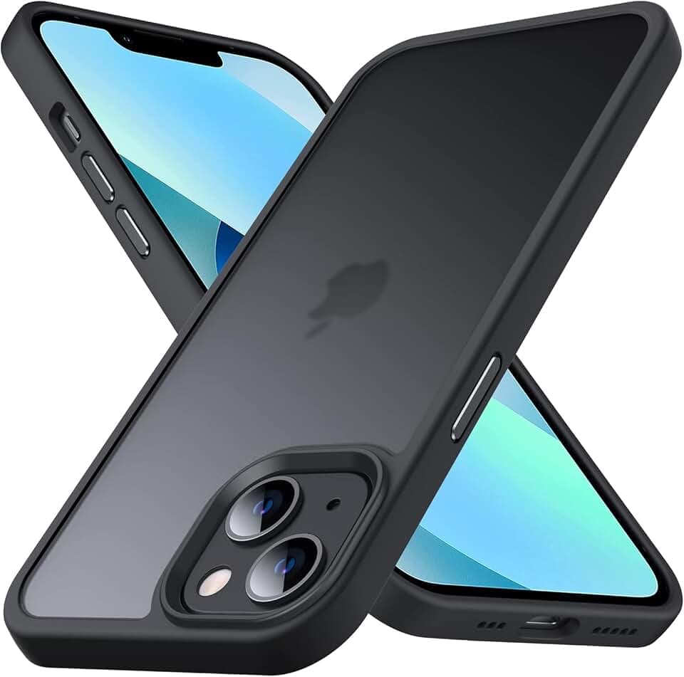 Anqrp Matt Zero Serie für iPhone 13 Mini Hülle dünn [Militärischer Schutz & Kameraschutz] Transluzente Schutzhülle Kratzfest Stoßfest Robuste Handyhülle für iPhone 13 Mini Case, Schwarz