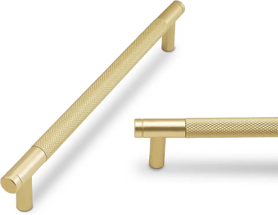 30 Pack 7.5 Inch Brushed Gold Kitchen Cabinet Handles Knurled Cabinet Pulls Gold Drawer Pulls Cabinet Hardware