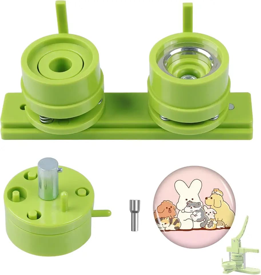 32mm/1.25 inch Green Button Mold, Plastic, Round, Slide Button Badge Machines, 1 Piece