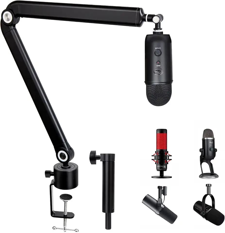SUNMON Boom Arm for Blue Yeti, Microphone Stand with Extension Tube