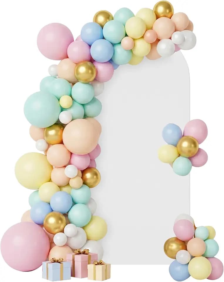 White Arch Backdrop Cover,6 x 2.6FT Spandex Balloon Arch Cover for Backdrop Stand, Thick Wrinkle-Free Double-Sided Fabric Stretchy Background for Baby Shower, Wedding, Birthday, Event Party Decoration