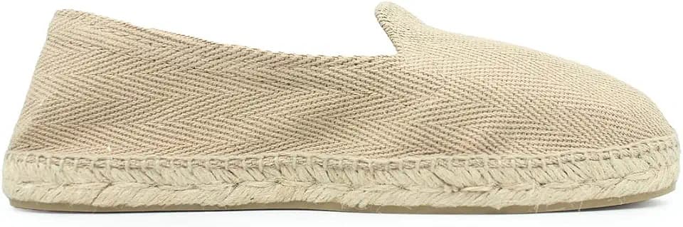 Espadrilles aus zweifarbigem Fischgrätenmuster, handgefertigt in Spanien