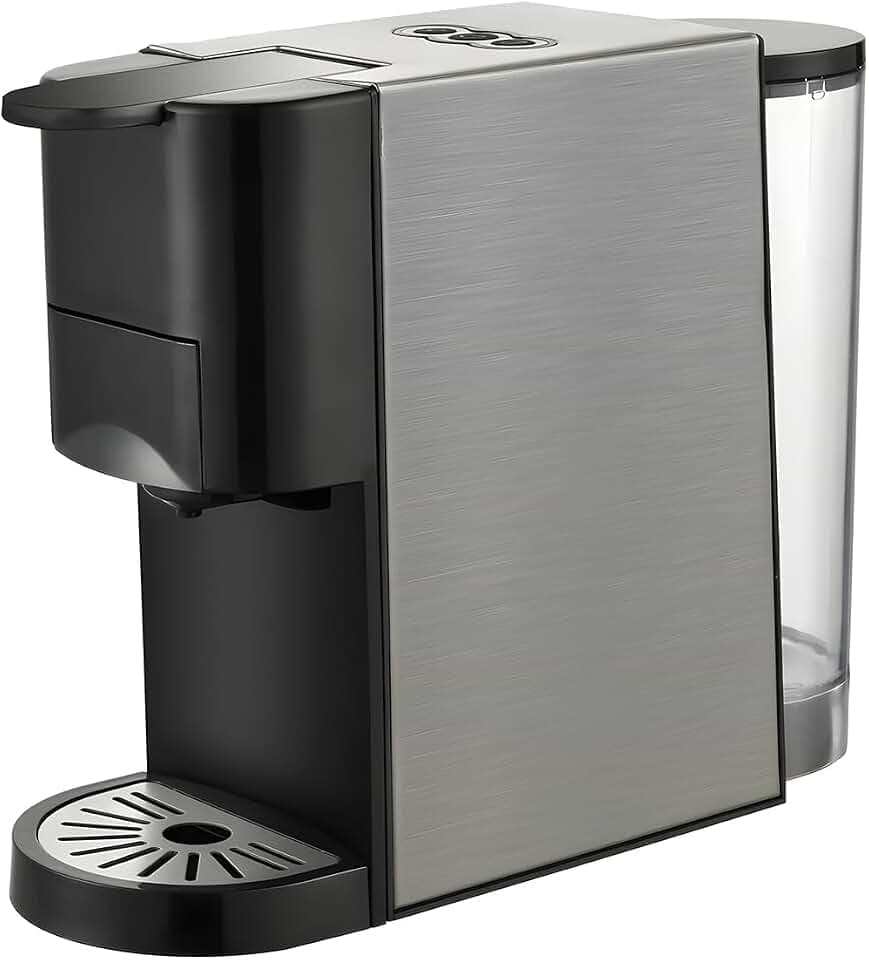 Wintem Kaffeemaschine 1450 W mit mehreren Kapseln und abnehmbarem Tank 180 ml – 5in1 ist geeignet für Espresso, Lavazza A Modo Mio, Dolce Gusto, ESE-Pads und gemahlenen Kaffee – 11 x 24 x 31 cm –