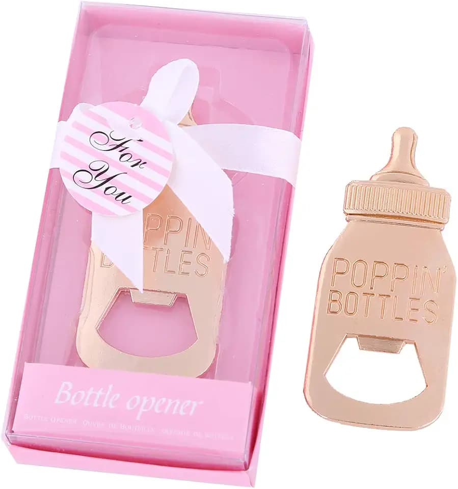 Flaschenöffner für Babyparty, Gastgeschenk, Gold-Flaschenöffner, Hochzeitsgeschenke, Gastgeschenke, Party-Dekoration, 12 Stück rose