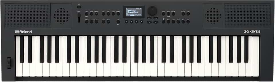 Roland GO:KEYS 5 Music Creation Keyboard | 61 Tasten | ZEN-Core Engine mit über 1000 internen Sounds | Integrierte Stereolautsprecher | Mikrofoneingang | Bluetooth Audio/MIDI – Graphit
