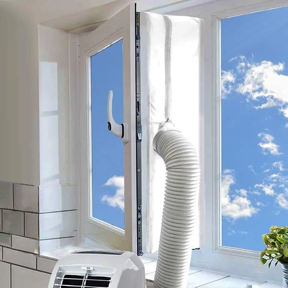 MOEGFY 600CM Fensterabdichtung für Mobile Klimageräte, Klimaanlagen, Wäschetrockner, Ablufttrockner, Hot Air Stop zum Anbringen an Fenster, Dachfenster, Flügelfenster, Fensterabdichtung Klimaanlage