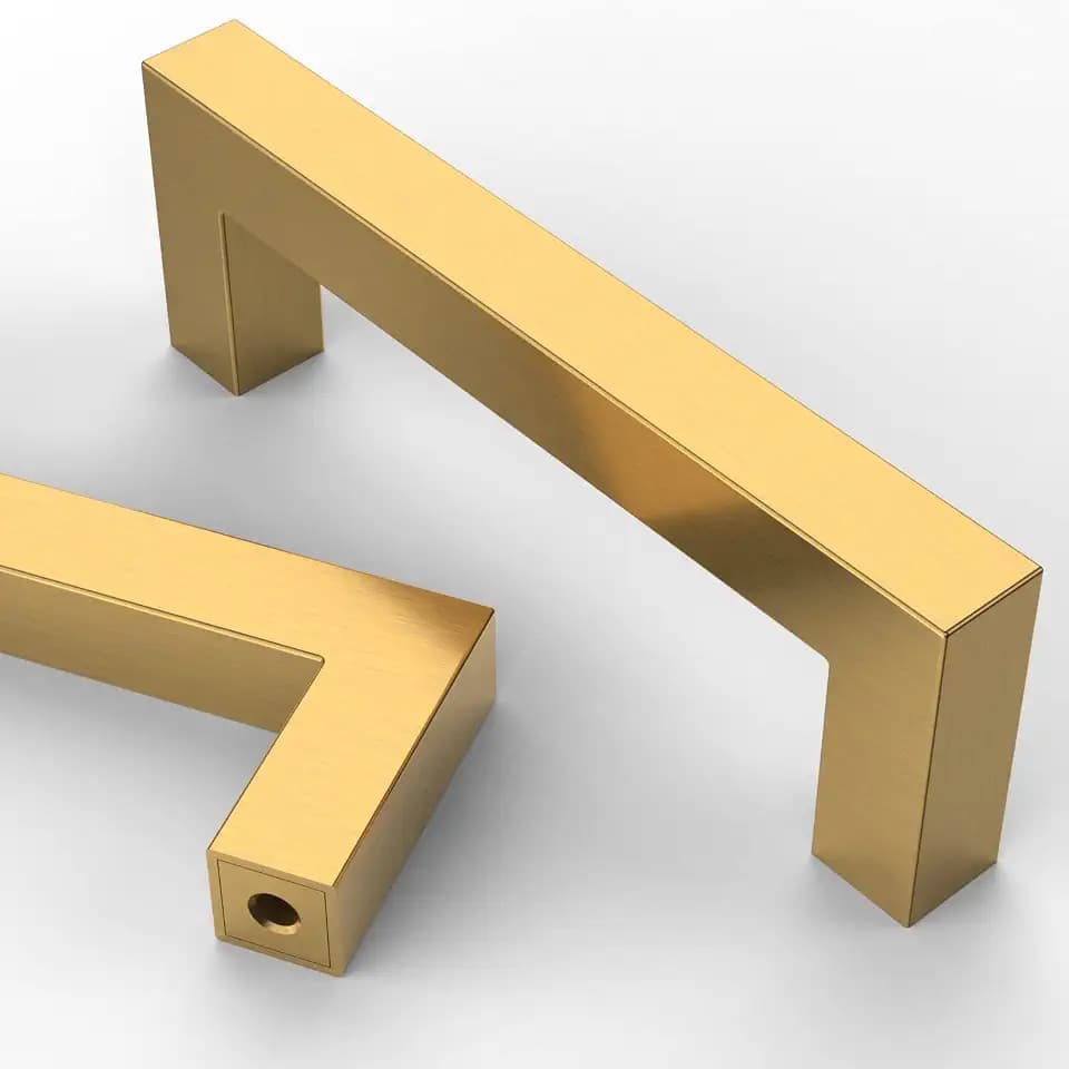 Astrée 10 Stück Lochabstand 96 mm Edelstahl Möbelgriffe Gold Küchengriffe Griffe für Schränke Schranktürgriffe Griffe für Küchenschränke Griffe Möbel