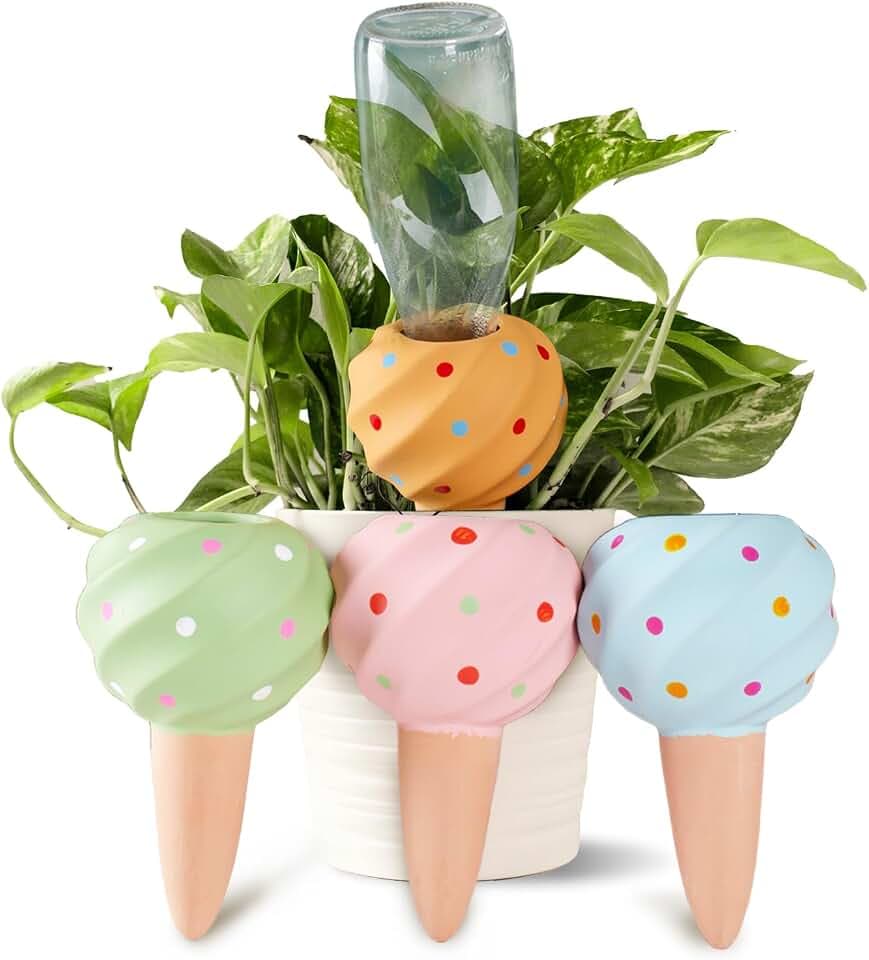 VolksRose Selbstbewässernde Spikes, Conch-Design, Terrakotta-Pflanzenbewässerung für Zimmerpflanzen, automatische Pflanzenbewässerungsgeräte für Urlaub, Zimmerpflanzen-Hydratation für vergessliche
