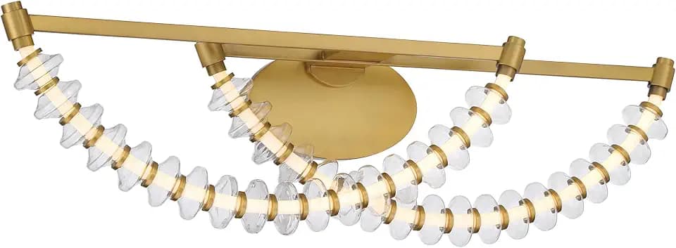 Minka-Lavery Pearl 36" LED Vanity - Legacy Brass with Clear Glass