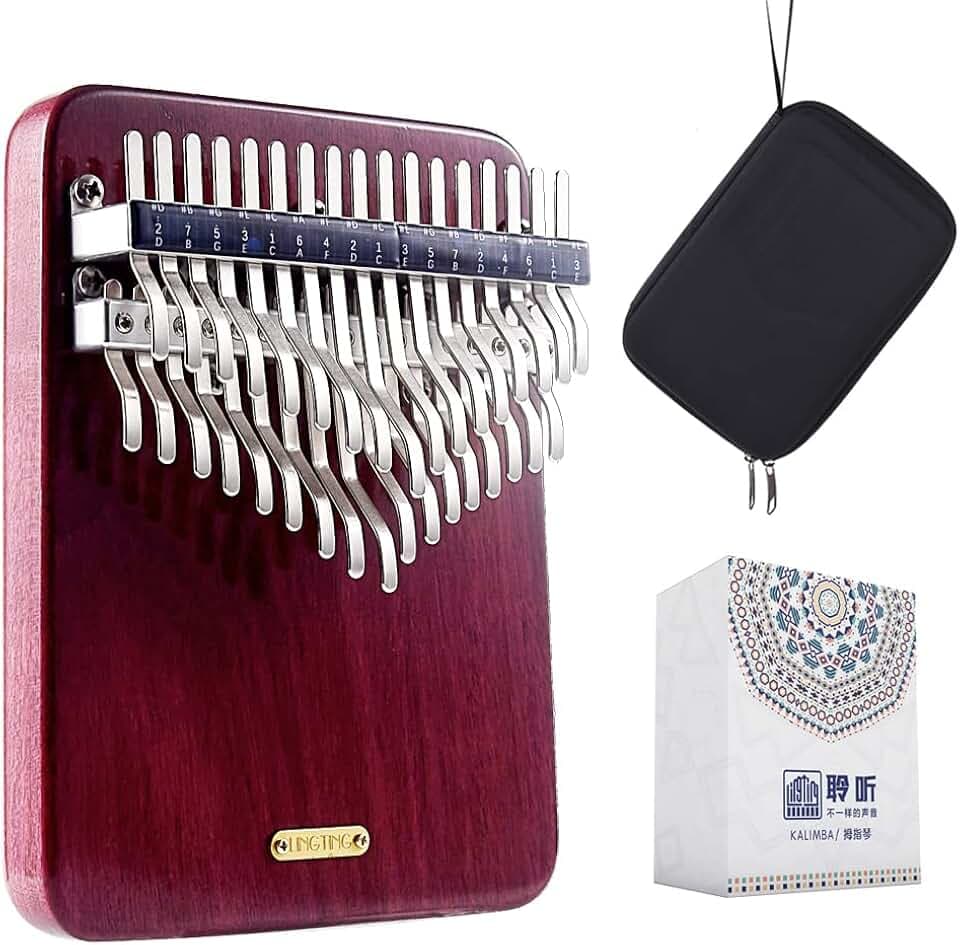 LingTing Kalimba LT-K34V 34 Tasten Kalimba Mbira Daumenklavier, Geschenk für Kinder und Erwachsene, Anfänger(Schnee flüstert)
